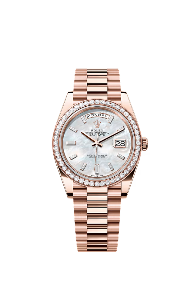 Rolex Day-Date - 40 MM - Rose Gold - White Diamond Dial - 228345RBR PMOPD nyc watcher nyc watches