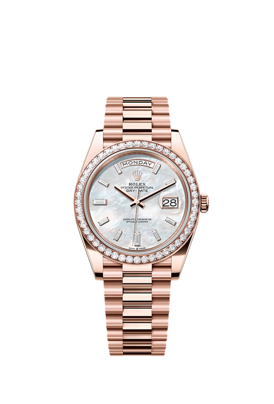 Rolex Day-Date - 40 MM - Rose Gold - White Diamond Dial - 228345RBR PMOPD nyc watcher nyc watches