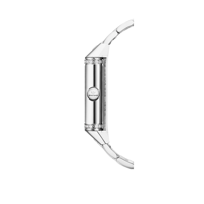 JLC - Reverso One Duetto - 40.1 MM x 20 MM - Stainless Steel - Silvered-Gray/Midnight Blue Dial - Diamond-Set Case - Stainless Steel Bracelet/Blue Leather Strap - Q334818J