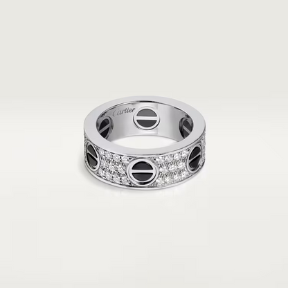 Cartier Love Ring - White Gold - Diamond Paved - Black Ceramic - B4207600