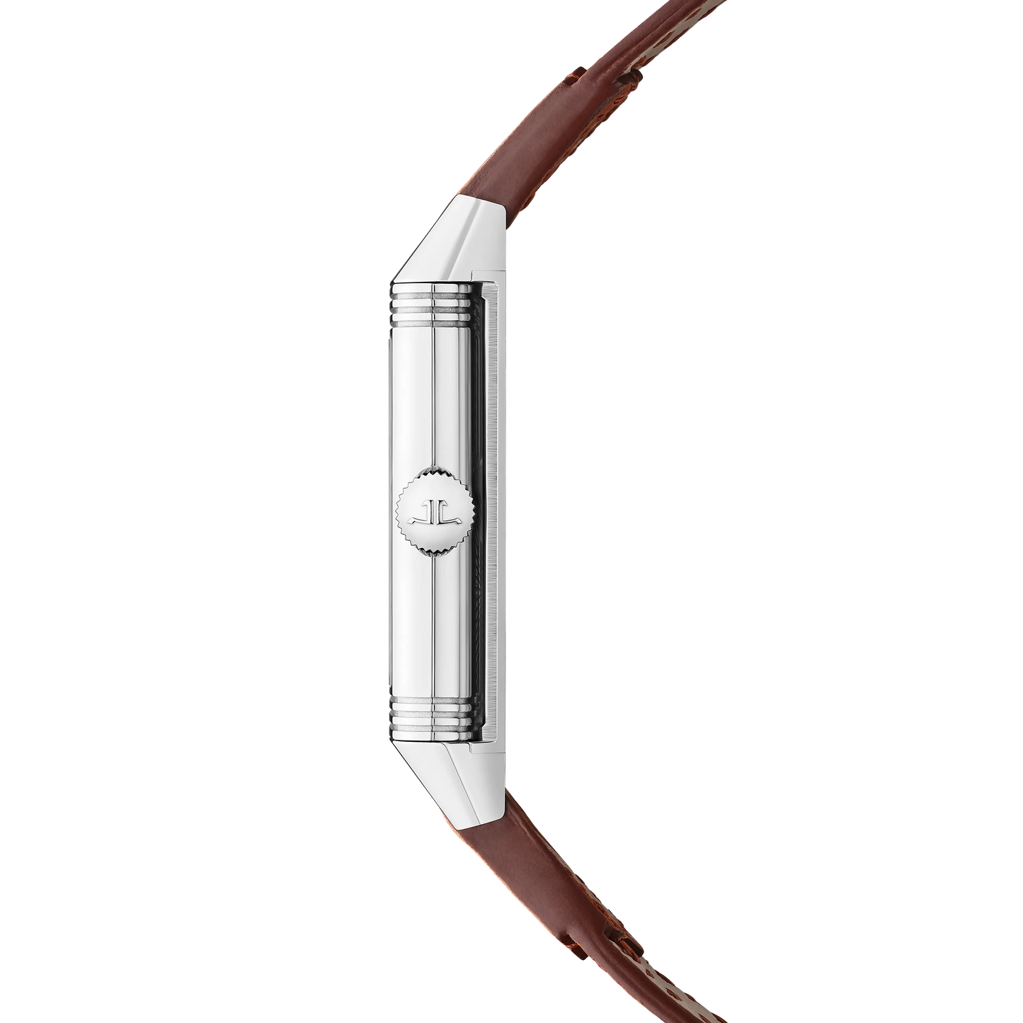 JLC - Reverso Tribute Monoface - 40.1 MM x 24.4 MM - Stainless Steel - Silvered-Gray Dial - Brown Leather Strap - Q7168420