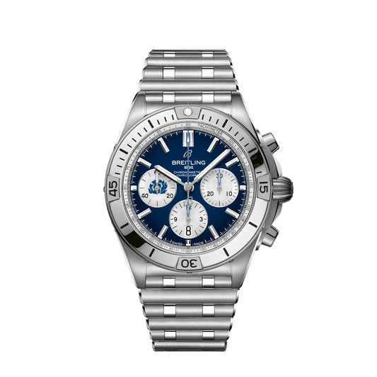 Breitling Chronomat Scotland Stainless steel 42 MM - Stainless steel Bracelet - Blue Dial - AB0134A51C1A1