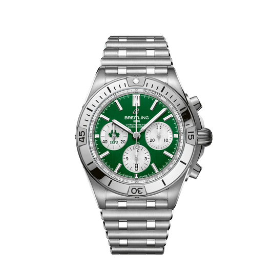 Breitling Chronomat Ireland Stainless steel 42 MM - Stainless steel Bracelet - Green Dial - AB0134A91L1A1