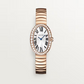 Cartier Baignoire Rose gold 31.6 MM - Rose gold Bracelet - Diamond Bezel - Silvered Sunray Dial - WB520002