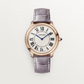 Cartier Ronde Louis Cartier Rose gold 36 MM - Semi-matte Purple Alligator Leather Strap - Sandblasted Beige Dial - WGRN0012