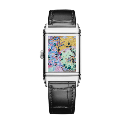 JLC - Reverso Tribute Saam Comes To Alburz - Limited Edition - 45.6 MM x 27.4 MM - White Gold - Green Guilloché Enamel Dial - Black Leather Strap - Q39334S3