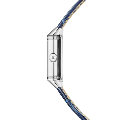 JLC - Reverso Classic Duetto - 34.2 MM x 21 MM - Stainless Steel - Silvered-Gray/Blue Dial - Blue Leather Strap - Q2668443