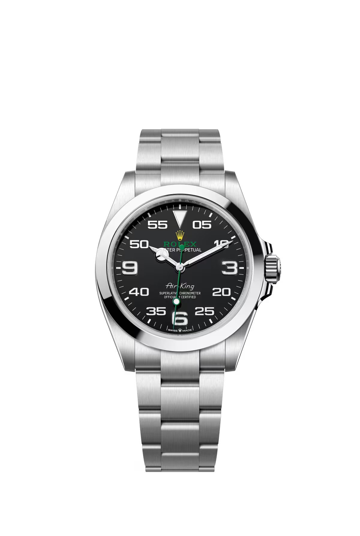 Rolex Oystersteel Air-King 40MM - Oyster Bracelet Watch - Black Arabic Dial - 126900-0001
