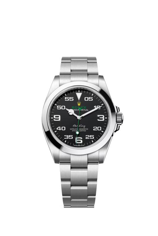 Rolex Oystersteel Air-King 40MM - Oyster Bracelet Watch - Black Arabic Dial - 126900-0001