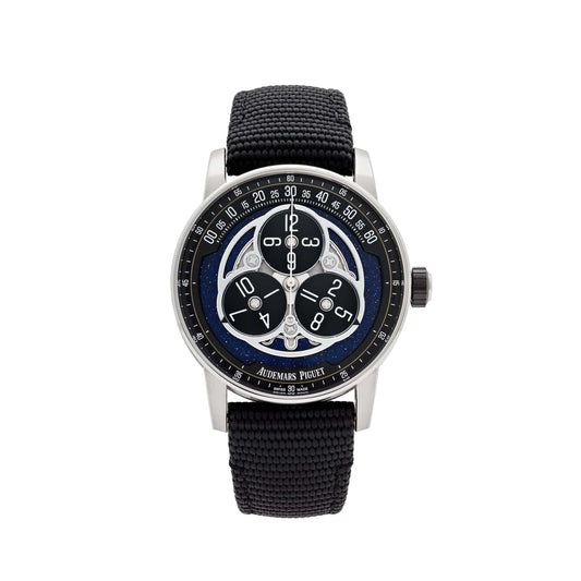 Audemars Piguet Code 11.59 Starwheel - 41 MM - Black Ceramic - White Gold Bezel - Blue Dial - Black Rubber Strap - 15212NB.OO.A002.KB.01