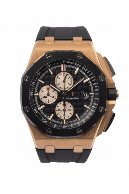 Audemars Piguet Royal Oak Offshore Rose Gold 44 MM - Black Rubber Strap - Black Ceramic Bezel - Black Dial - 26400RO.OO.A002CA.01