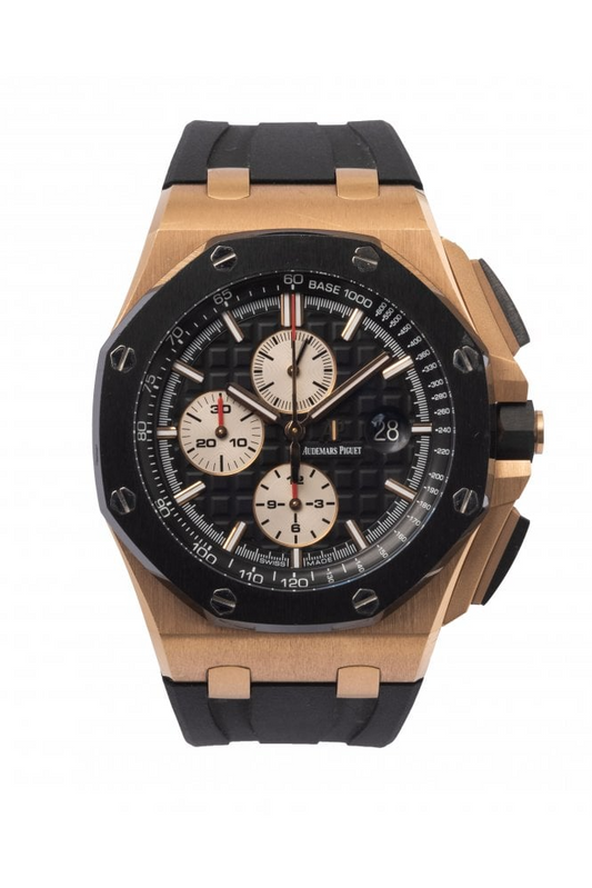 Audemars Piguet Royal Oak Offshore Rose Gold 44 MM - Black Rubber Strap - Black Ceramic Bezel - Black Dial - 26400RO.OO.A002CA.01