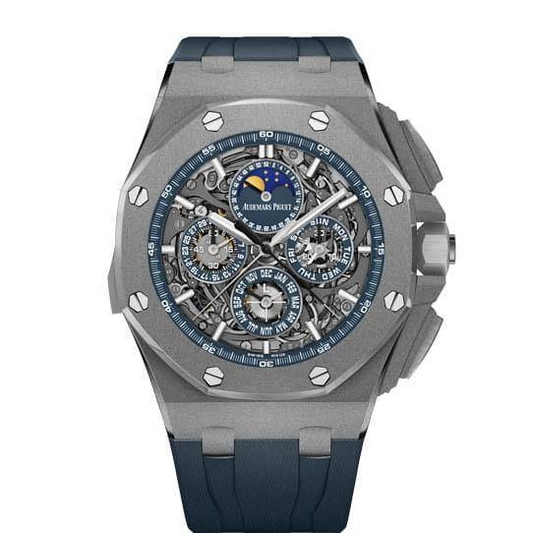 Audemars Piguet - Royal Oak - Perpetual Calendar and Moonphase- 44 MM - Titanium - 26571TI.GG.A027CA.01  nyc watcher nyc watches