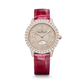 JLC - Rendez-Vous Dazzling Night & Day - 36 MM - Pink Gold - Pave Diamond Dial - Diamond Bezel - Red Leather Strap - Q3432472