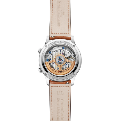 JLC - Master Control Memovox - 40 MM - Stainless Steel - Silvered-Gray Dial - Brown Leather Strap - Q411843J