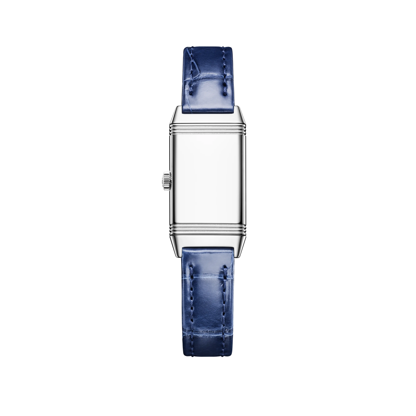JLC - Reverso Classic Monoface Origin - 32.5 MM x 16.3 MM - Stainless Steel - Silvered-Gray Guilloché Dial - Blue Leather Strap - Q3878520