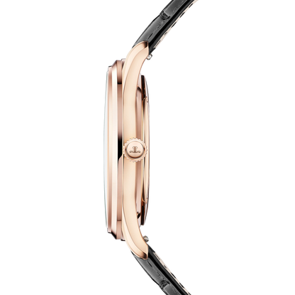 JLC - Master Ultra Thin Perpetual Calendar - 39 MM - Pink Gold - Eggshell Beige Dial - Black Leather Strap - Q1142510