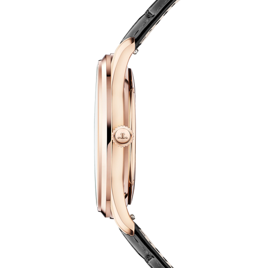JLC - Master Ultra Thin Perpetual Calendar - 39 MM - Pink Gold - Eggshell Beige Dial - Black Leather Strap - Q1142510