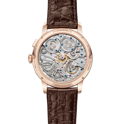 JLC - Duometre Chronograph Moon - 42.5 MM - Pink Gold - Silvered-Gray Dial - Brown Leather Strap - Q622252J