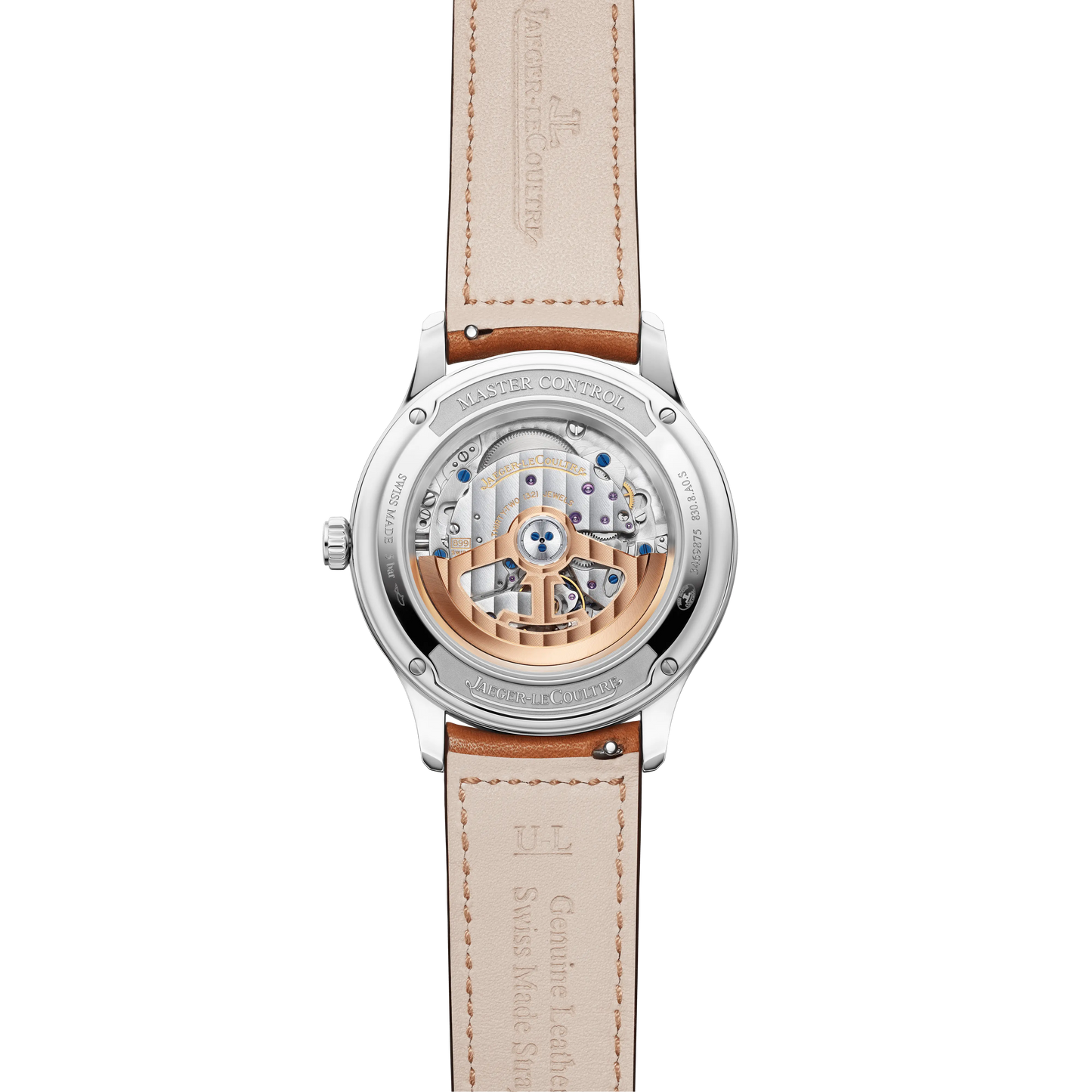 JLC - Master Control Date - 40 MM - Stainless Steel - Silvered-Gray Dial - Brown Leather Strap - Q4018421