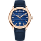 Piaget Polo Signature Date - Rose Gold - 42 MM - Dark Blue Rubber Strap - Blue Dial - G0A51033