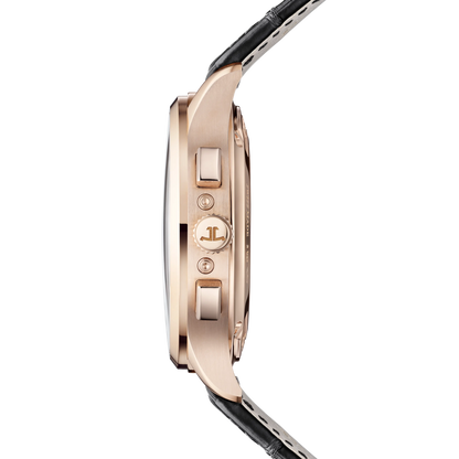 JLC - Master Control Chronograph Calendar - 40 MM - Pink Gold - Black Dial - Black Leather Strap - Q413257J