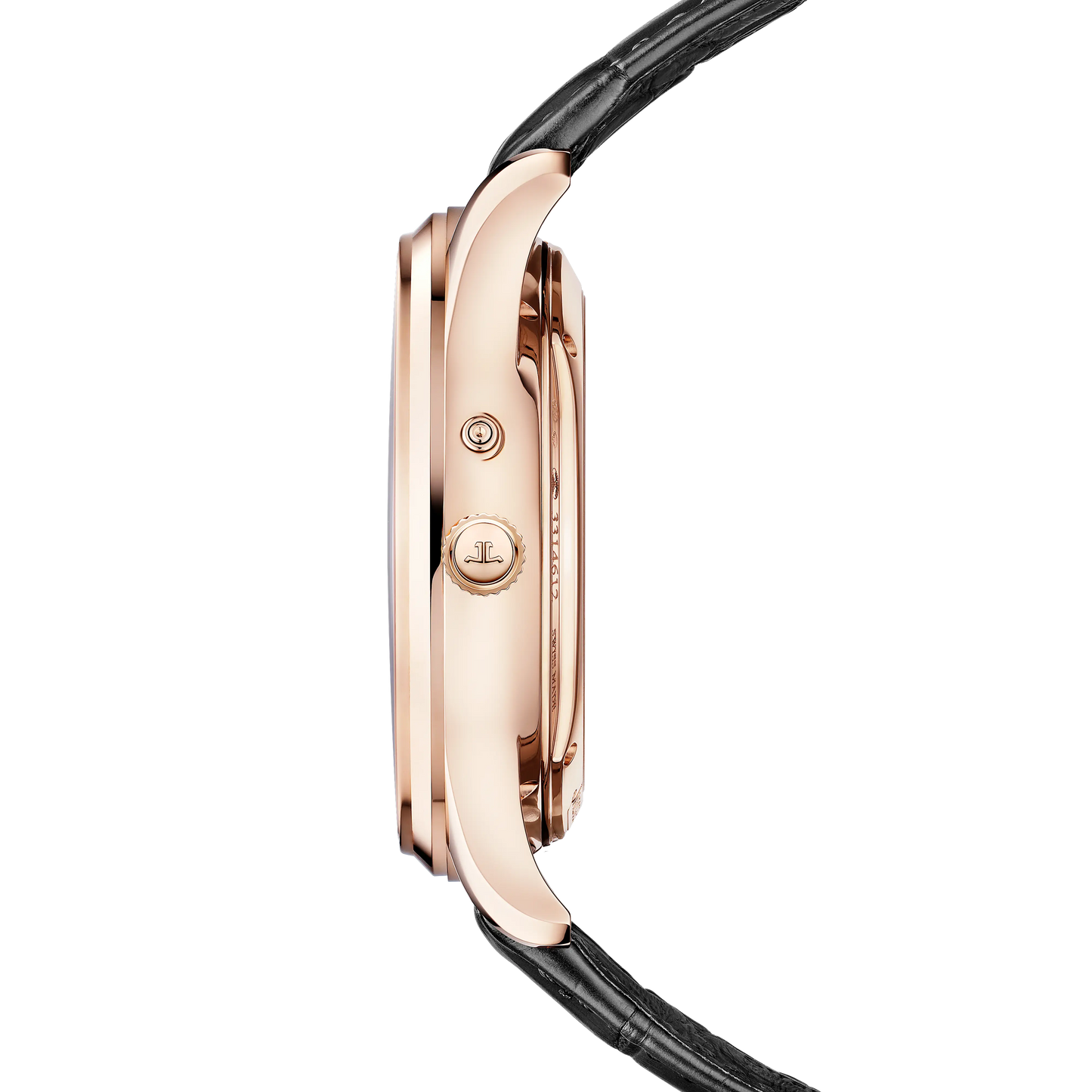 JLC - Master Ultra Thin Tourbillon Moon - 41.5 MM - Pink Gold - Eggshell Beige Dial - Black Leather Strap - Q169242J