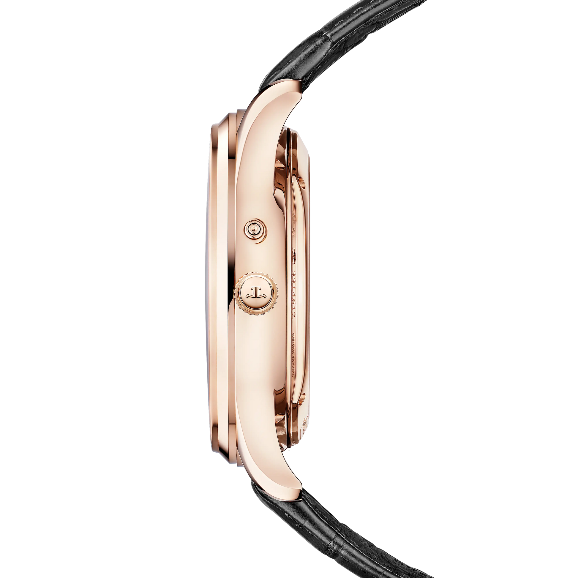 JLC - Master Ultra Thin Tourbillon Moon - 41.5 MM - Pink Gold - Eggshell Beige Dial - Black Leather Strap - Q169242J