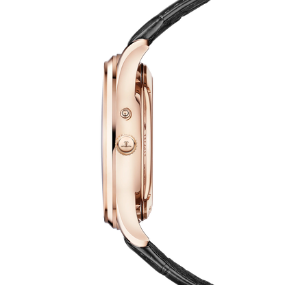 JLC - Master Ultra Thin Tourbillon Moon - 41.5 MM - Pink Gold - Eggshell Beige Dial - Black Leather Strap - Q169242J