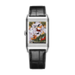 JLC - Reverso Tribute Rustam Pursues Akvan - Limited Edition - 45.6 MM x 27.4 MM - White Gold - Fir Green Guilloché Enamel Dial - Black Leather Strap - Q39334S4