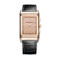 JLC - Reverso Tribute Chronograph - Limited Edition - 49.4 MM x 29.9 MM - Pink Gold - Golden/Skeleton Dial - Black/Brown Leather Strap - Q389256J