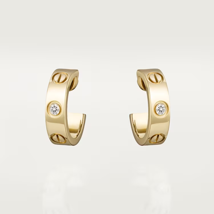 Cartier Love Earrings - Yellow Gold - Diamonds - B8022900