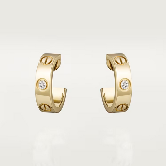 Cartier Love Earrings - Yellow Gold - Diamonds - B8022900