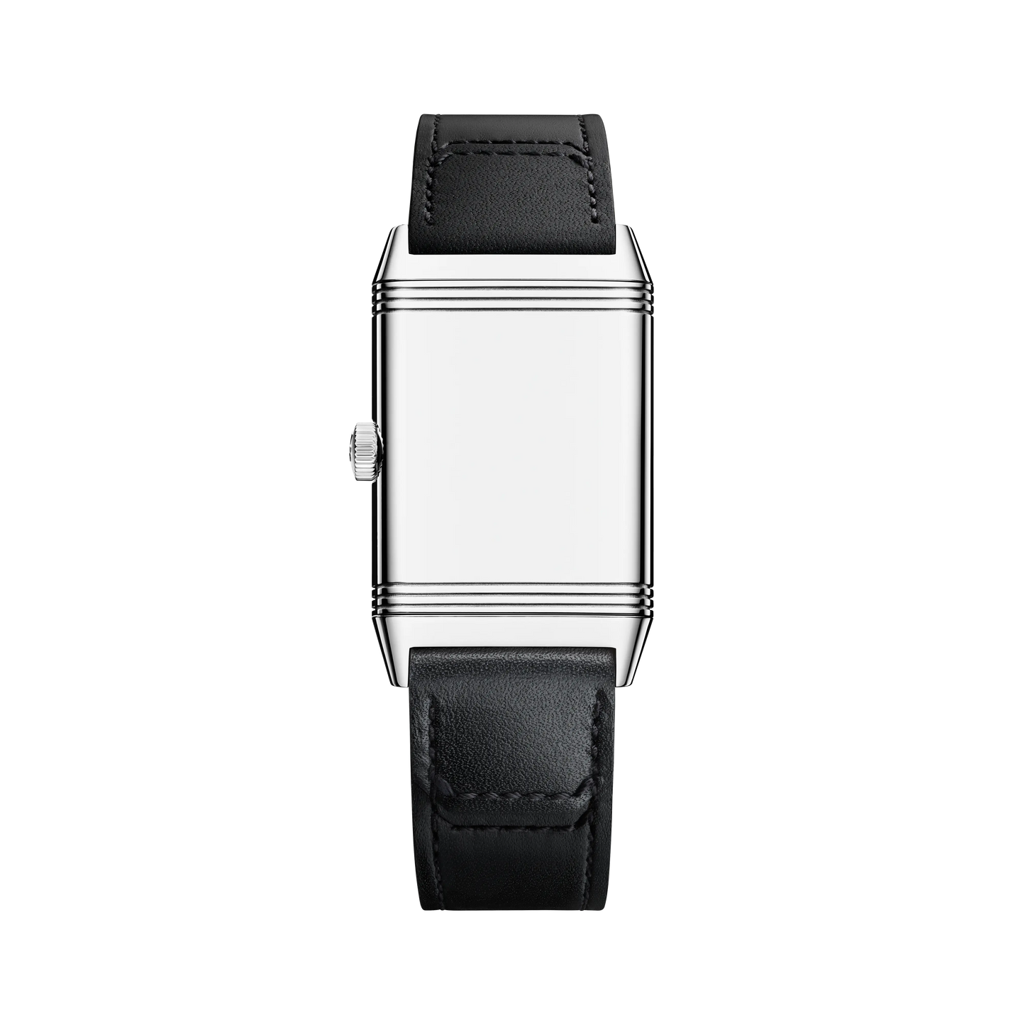 JLC - Reverso Classic Monoface Small Seconds - 40.1 MM x 24.4 MM - Stainless Steel - Silvered-Gray Guilloché Dial - Black Leather Strap - Q3868520