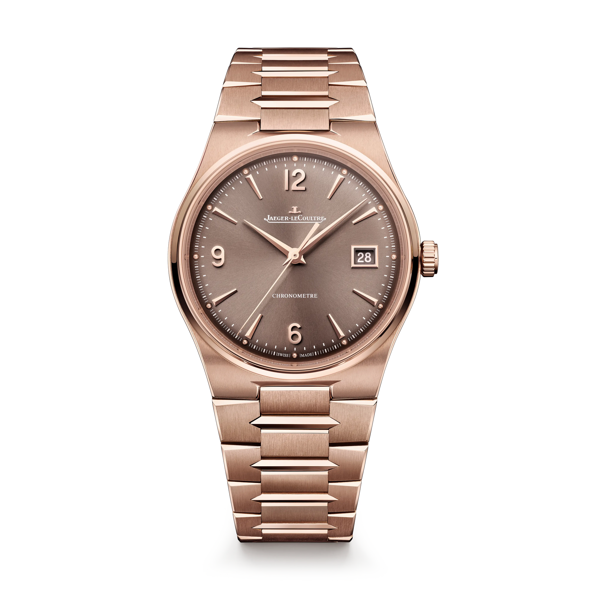 JLC - Master Control Chronometre Date - 38 MM - Rose Gold - Toffee Brown Dial - Rose Gold Bracelet - Q415216J