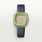 Cartier Coussin de Cartier Yellow Gold 30.4 MM - Blue Calfskin Strap - Diamond Bezel - Yellow Gold Diamond Dial - WJCS0009