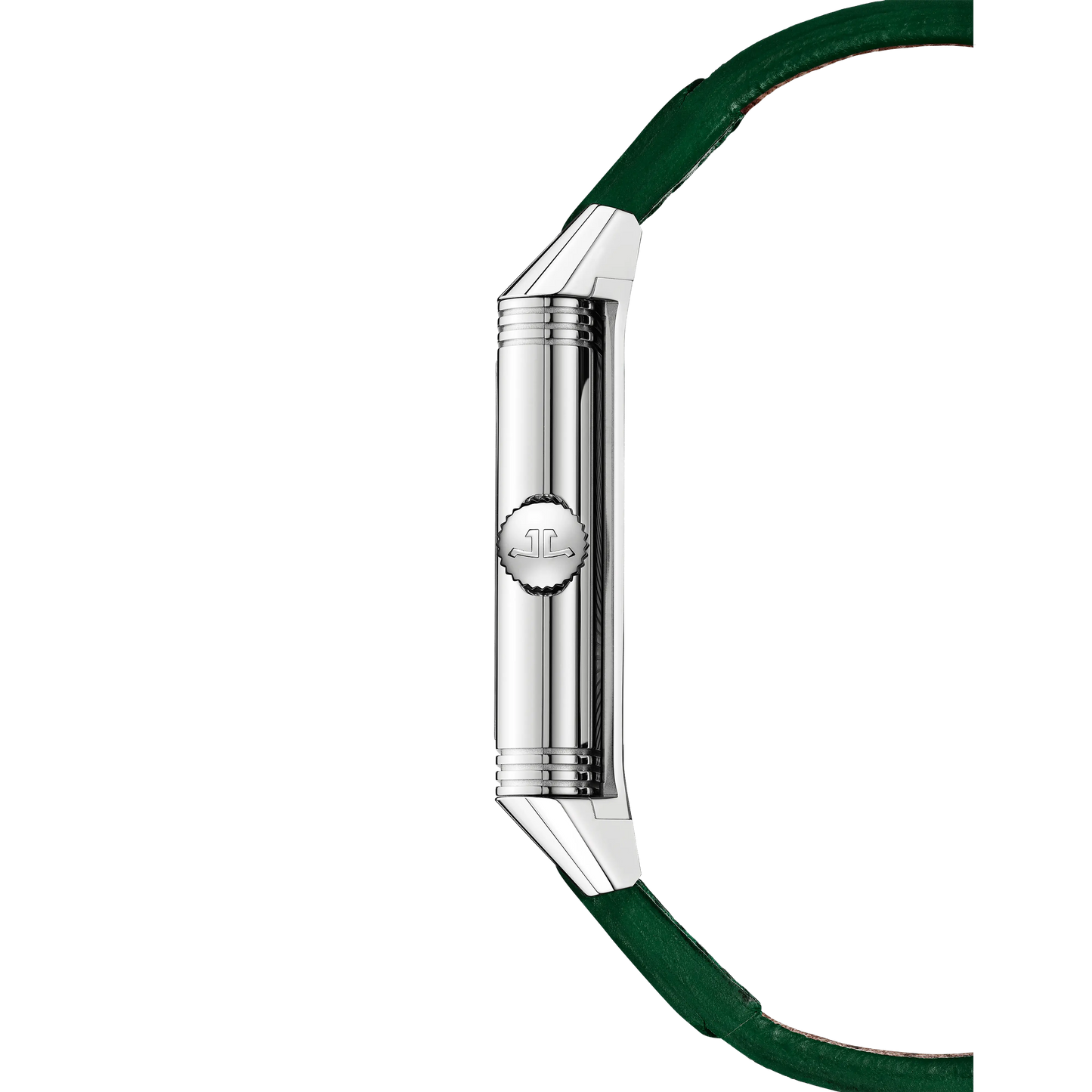 JLC - Reverso Tribute Monoface Small Seconds - 45.6 MM x 27.4 MM - Stainless Steel - Green Dial - Green Leather Strap - Q397843J
