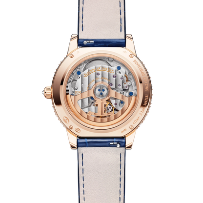 JLC - Rendez-Vous Dazzling Shooting Star - 36 MM - Pink Gold - Blue Aventurine Dial - Diamond Bezel - Blue Leather Strap - Q364247J