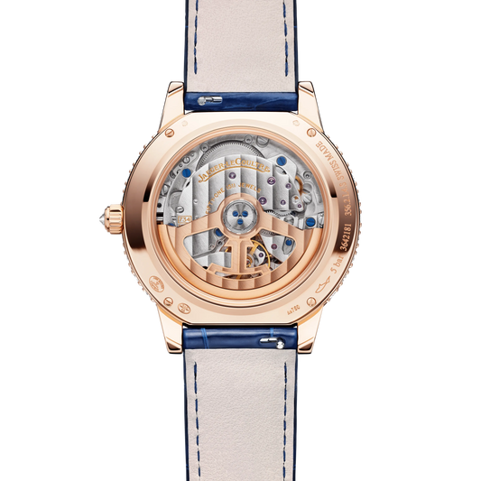 JLC - Rendez-Vous Dazzling Shooting Star - 36 MM - Pink Gold - Blue Aventurine Dial - Diamond Bezel - Blue Leather Strap - Q364247J