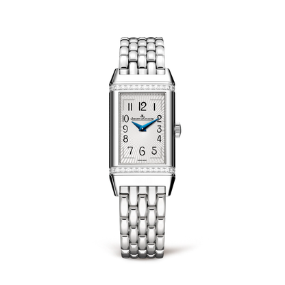JLC - Reverso One Monoface - 40.1 MM x 20 MM - Stainless Steel - Silvered-Gray Guilloché Dial - Diamond-Set Case - Stainless Steel Bracelet - Q3288121