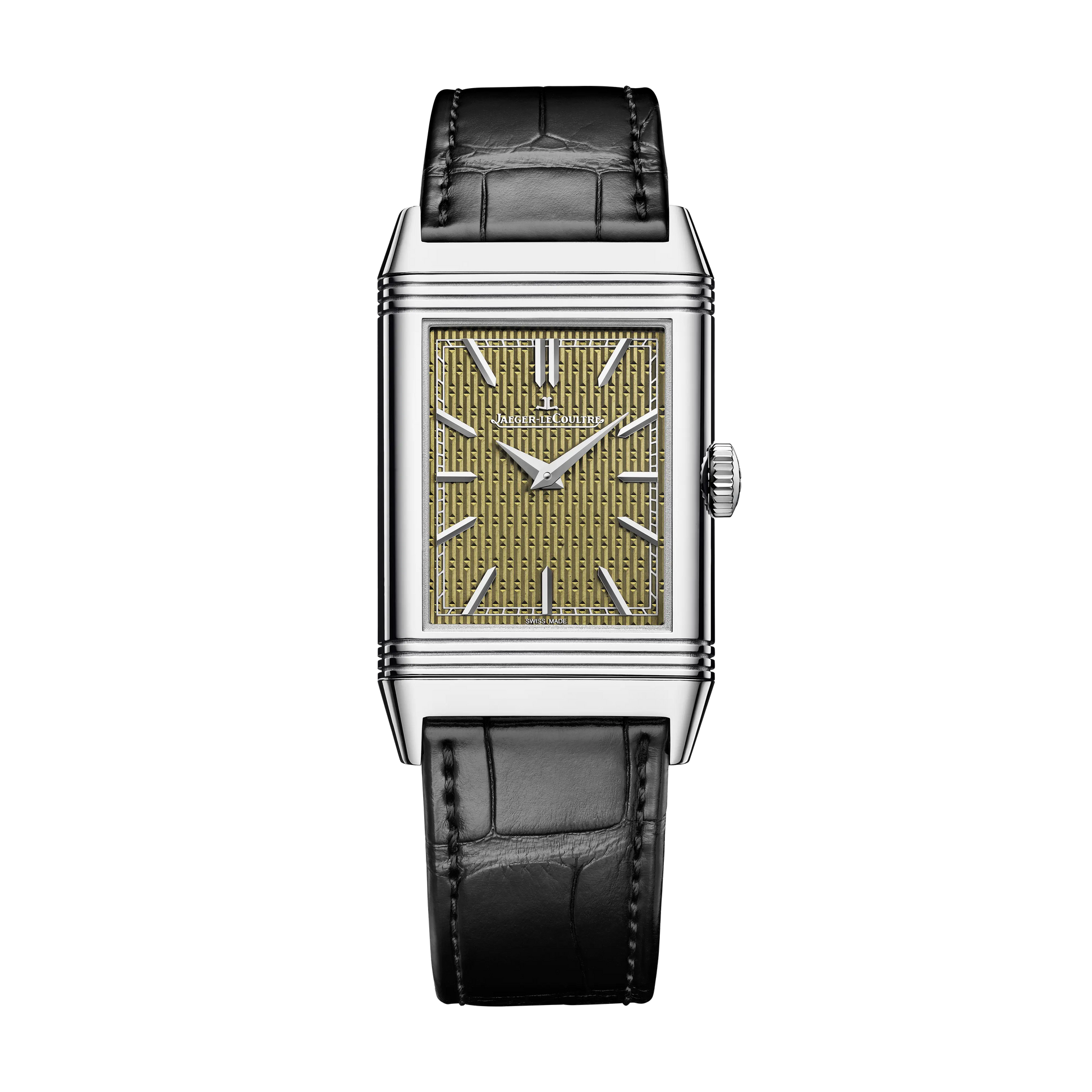 JLC - Reverso Tribute Enamel Hokusai Waterfalls Limited Edition - Yoro Waterfall - 45.6 MM x 27.4 MM - White Gold - Bamboo-Green Guilloché Enamel Dial - Black Leather Strap - Q39334T6