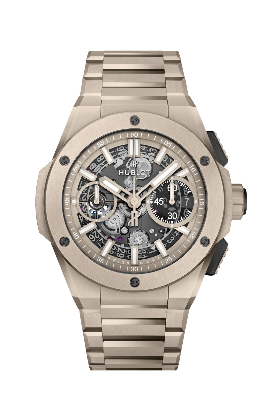 Hublot Big Bang Integrated Beige Ceramic 42 MM - Beige Ceramic Bracelet - Matte Beige Skeleton Dial - 451.CZ.4620.CZ