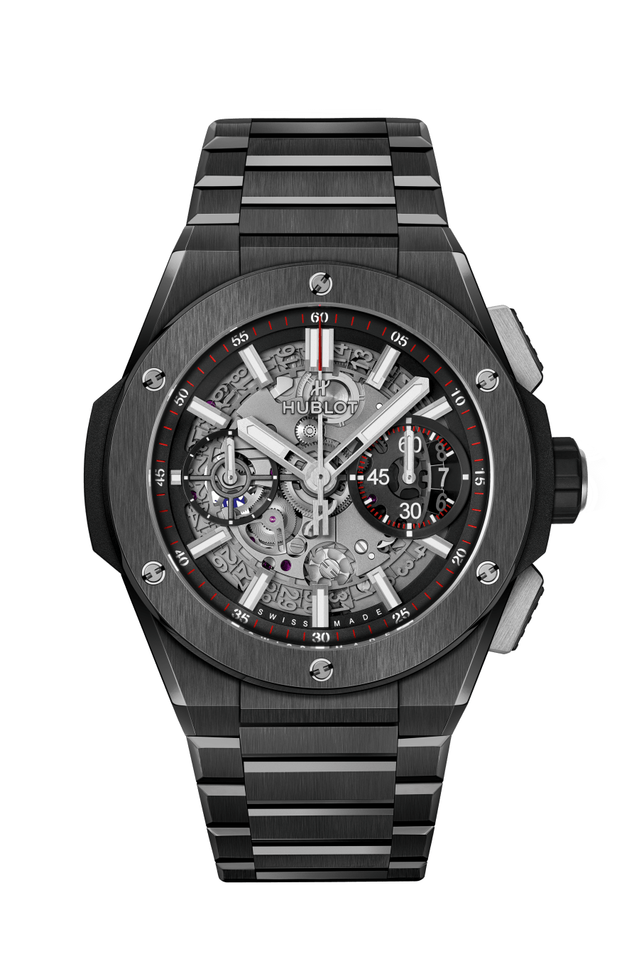 Hublot Big Bang Integrated Black Magic 42 MM - Black Ceramic Bracelet - Matte Black Skeleton Dial - 451.CX.1170.CX