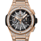 Hublot Big Bang Integrated King Gold Jewellery 42 MM - King Gold Diamond Bracelet - Diamond Bezel - Matte Black Skeleton Diamond Dial - 451.OX.1180.OX.9804