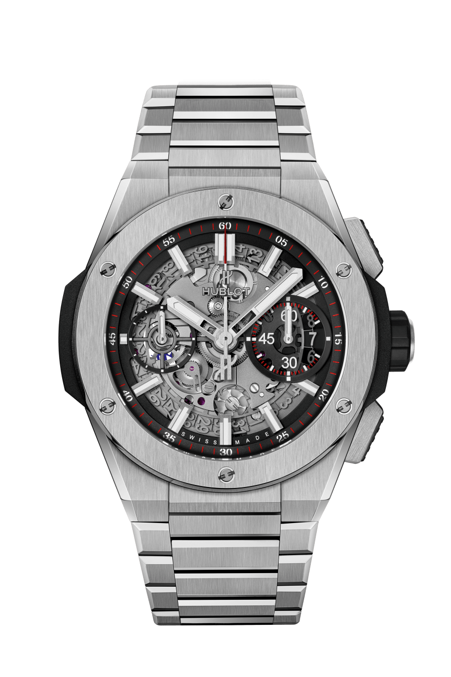 Hublot Big Bang Integrated Titanium 42 MM - Titanium Bracelet - Matte Black Skeleton Dial - 451.NX.1170.NX