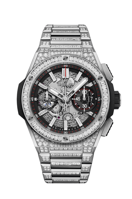 Hublot Big Bang Integrated Titanium Jewellery 42 MM - Titanium Diamond Bracelet - Diamond Bezel - Matte Black Skeleton Diamond Dial - 451.NX.1170.NX.9804