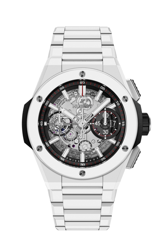 Hublot Big Bang Integrated White Ceramic 42 MM - White Ceramic Bracelet - Matte Gray Skeleton Dial - 451.HX.1123.HX