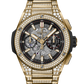 Hublot Big Bang Integrated Yellow Gold Pave 42 MM - Yellow Gold Diamond Bracelet - Diamond Bezel - Matte Black Skeleton Dial - 451.VX.1130.VX.3704