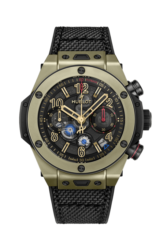 Hublot Big Bang Reloaded Magic Gold - 44 MM - Black Rubber And Black Fabric Strap - Matte Black Skeleton Dial - 421.MX.1133.NR.RLD