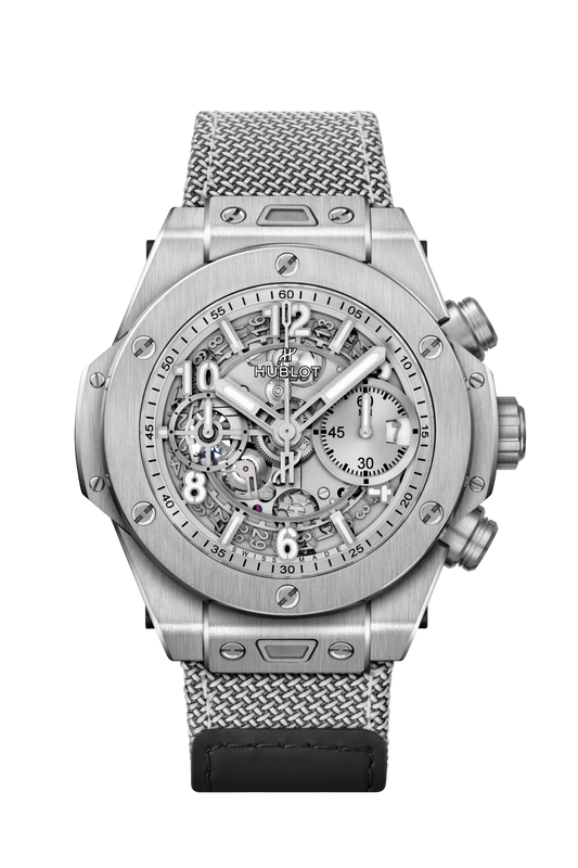 Hublot Big Bang Unico Essential Grey 42 MM - Gray Velcro Strap - Rhodium Plated Dial - 441.NX.4210.RX.HEC22